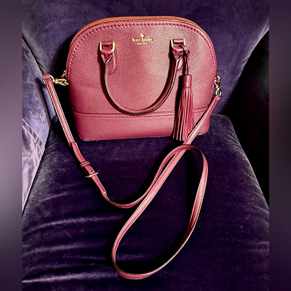 Kate Spade ♠️ Purse Crossbody-Dark Burgundy Color-Excellent Preowned Good Cond - Picture 10 of 14